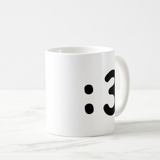 Mug Émoticône face chat : 3 (Devant droit)