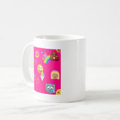 Mug émoticône rose chaud (Devant gauche)