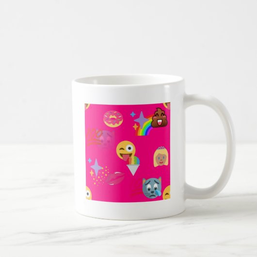Mug émoticône rose chaud (Droite)