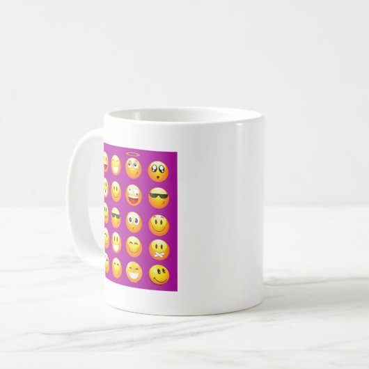 Mug émoticône violette (Devant gauche)