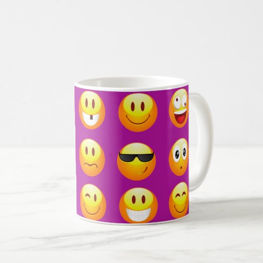 Mug émoticône violette (Devant droit)