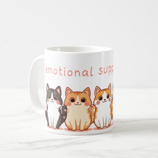 Mug Emotional Support - Kawaii Cutie Kitties - Cat Mom (Devant gauche)