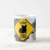 Mug Emotional Support Potato French Bulldog Funny Caut (Centre)
