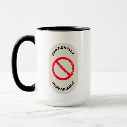 Mug "Émotionnellement indisponible" (Gauche)