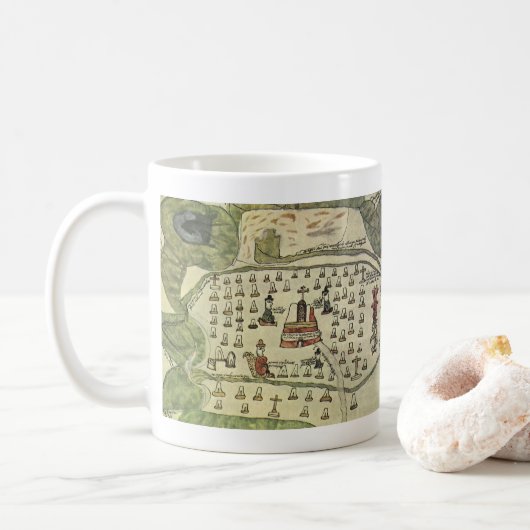 Mug Empire aztèque de Montezuma, carte du monde antiqu (Avec donut)