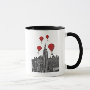 Mug Empire State Building et ballons à air d'un rouge