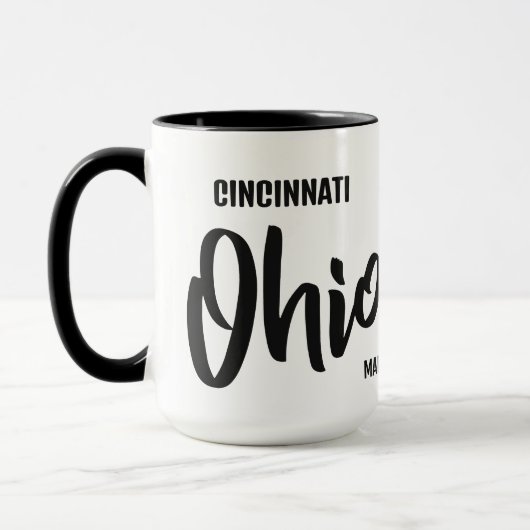 Mug Emplacement personnalisé & nom Ohio (Gauche)