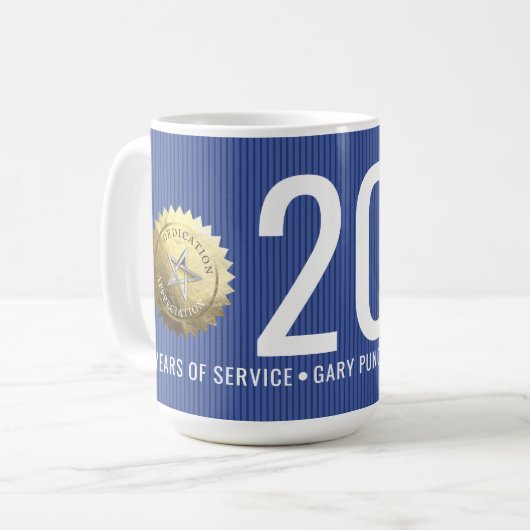 Mug Employé chaque année jalon anniversaire 20 ans (Devant gauche)