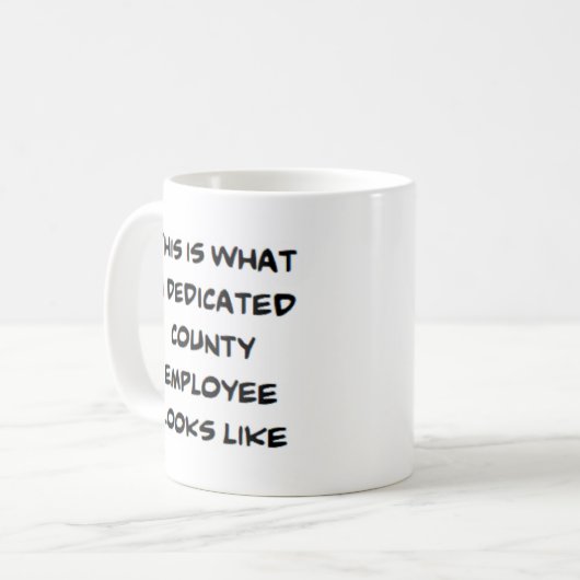 Mug employé du comté, dédié (Devant gauche)