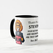 Mug Employé Du Mois Lion Couleurs Néon (Devant gauche)