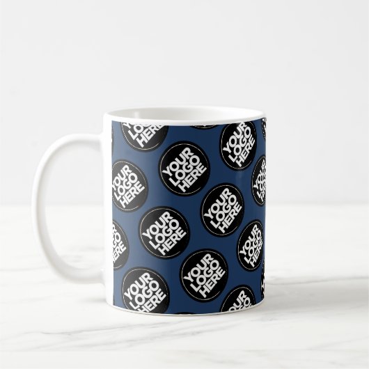 Mug Employé du motif d'affaires du logo bleu marine (Gauche)