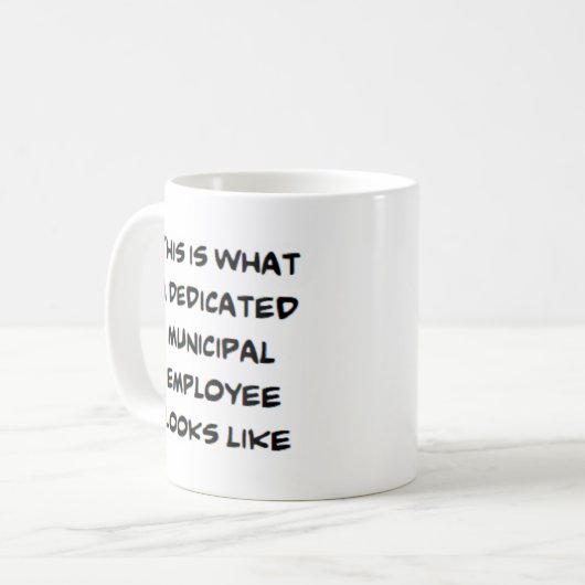 Mug employé municipal, dévoué (Devant gauche)