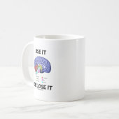 Mug Employez-le ou perdez-le (dire d'humour d'anatomie (Devant gauche)