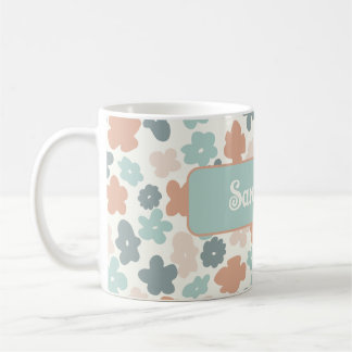 Mug Empreinte de fleurs pastel retro Boho