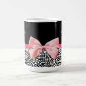 Mug Empreinte de léopard à la mode et ruban rose avec (Centre)