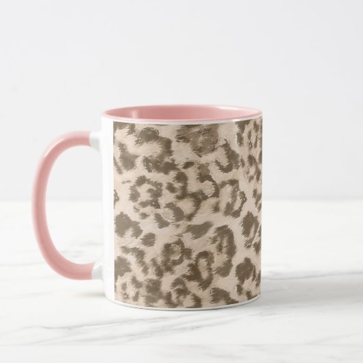Mug Empreinte de léopard beige. (Gauche)
