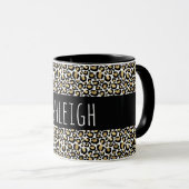 Mug Empreinte de léopard Black Gold personnalisé (Devant droit)