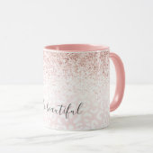 Mug Empreinte de léopard blanc éclatant Parties scinti (Devant droit)