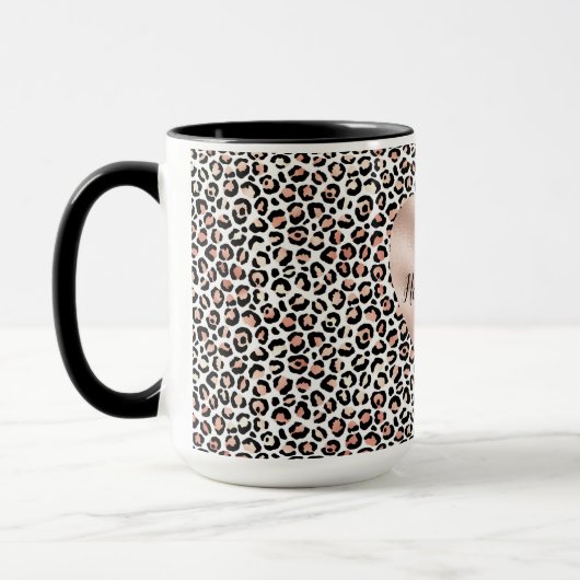 Mug Empreinte de léopard blanc noir rose (Gauche)