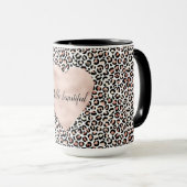 Mug Empreinte de léopard blanc noir rose      (Devant droit)