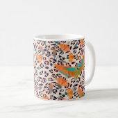 Mug Empreinte de léopard branché, oiseaux de paradis (Devant droit)