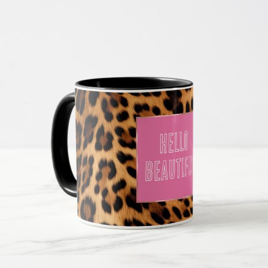 Mug Empreinte de léopard Brown chic (Devant gauche)