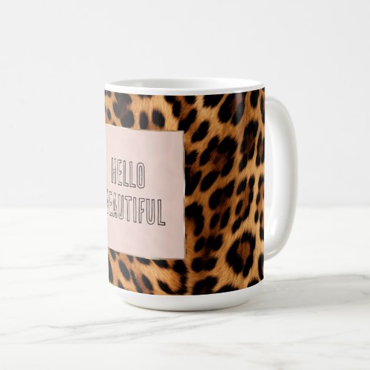 Mug Empreinte de léopard Brown chic (Devant droit)