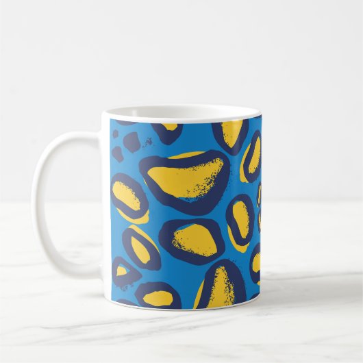 Mug Empreinte de léopard coloré, texture transparente. (Gauche)