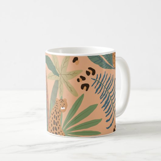 Mug Empreinte de léopard de la jungle : motif sans cou (Devant droit)