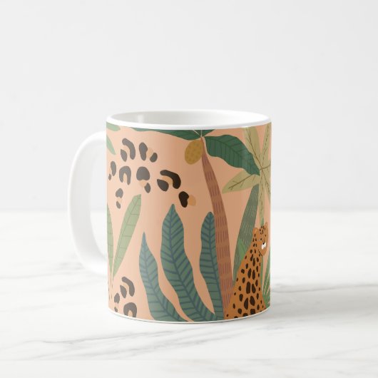 Mug Empreinte de léopard de la jungle : motif sans cou (Devant gauche)