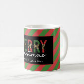 Mug Empreinte de léopard de Noël moderne Red Green Str (Devant droit)