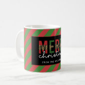 Mug Empreinte de léopard de Noël moderne Red Green Str (Devant gauche)