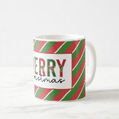 Mug Empreinte de léopard de Noël moderne Red Green Str (Devant droit)