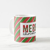 Mug Empreinte de léopard de Noël moderne Red Green Str (Devant gauche)