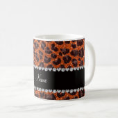 Mug Empreinte de léopard de parties scintillant orange (Devant droit)