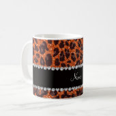 Mug Empreinte de léopard de parties scintillant orange (Devant gauche)