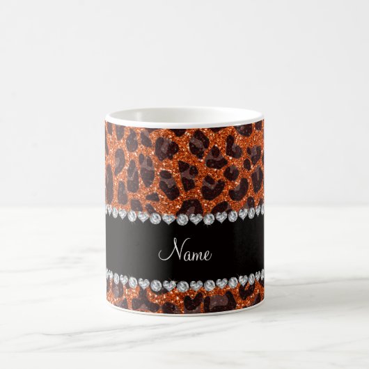 Mug Empreinte de léopard de parties scintillant orange (Centre)
