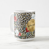 Mug Empreinte de léopard d'or Floral soumission person (Devant gauche)