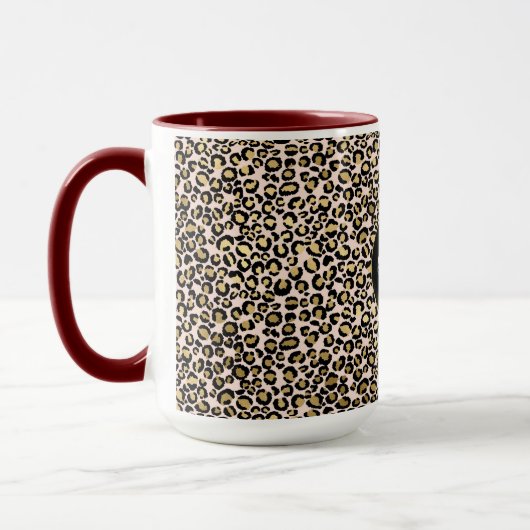 Mug Empreinte de léopard d'or rose (Gauche)