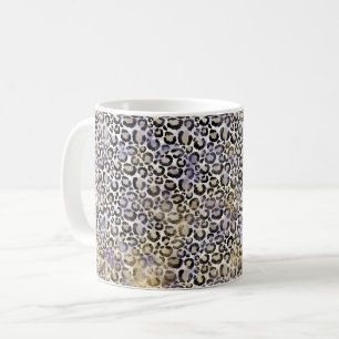 Mug Empreinte de léopard d'or violet