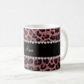 Mug Empreinte de léopard d'parties scintillant rose cl (Devant droit)