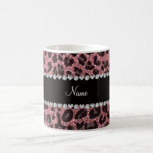 Mug Empreinte de léopard d'parties scintillant rose cl
