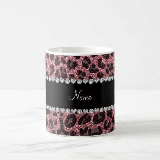 Mug Empreinte de léopard d'parties scintillant rose cl (Centre)