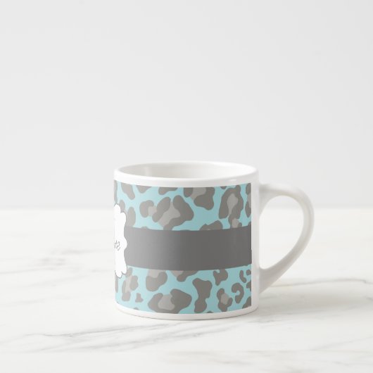Mug Empreinte de léopard Espresso bleu et gris (Droite)