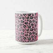 Mug Empreinte de léopard Glittery sur brillant rose ch (Devant droit)