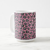 Mug Empreinte de léopard Glittery sur brillant rose ch (Devant gauche)