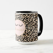 Mug Empreinte de léopard Gold Glam des Eyelashes noirs (Devant droit)