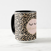 Mug Empreinte de léopard Gold Glam des Eyelashes noirs (Devant gauche)