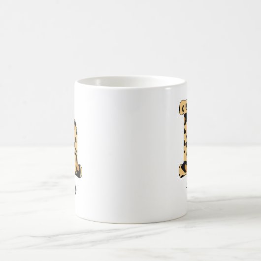Mug Empreinte de léopard initial h minuscule et nom (Centre)
