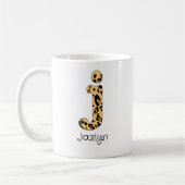 Mug Empreinte de léopard initial j minuscule et nom (Gauche)